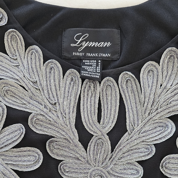 Lyman Par by Frank Lyman Cornelli Black and Silver Formal Dress 4 - Picture 6 of 11